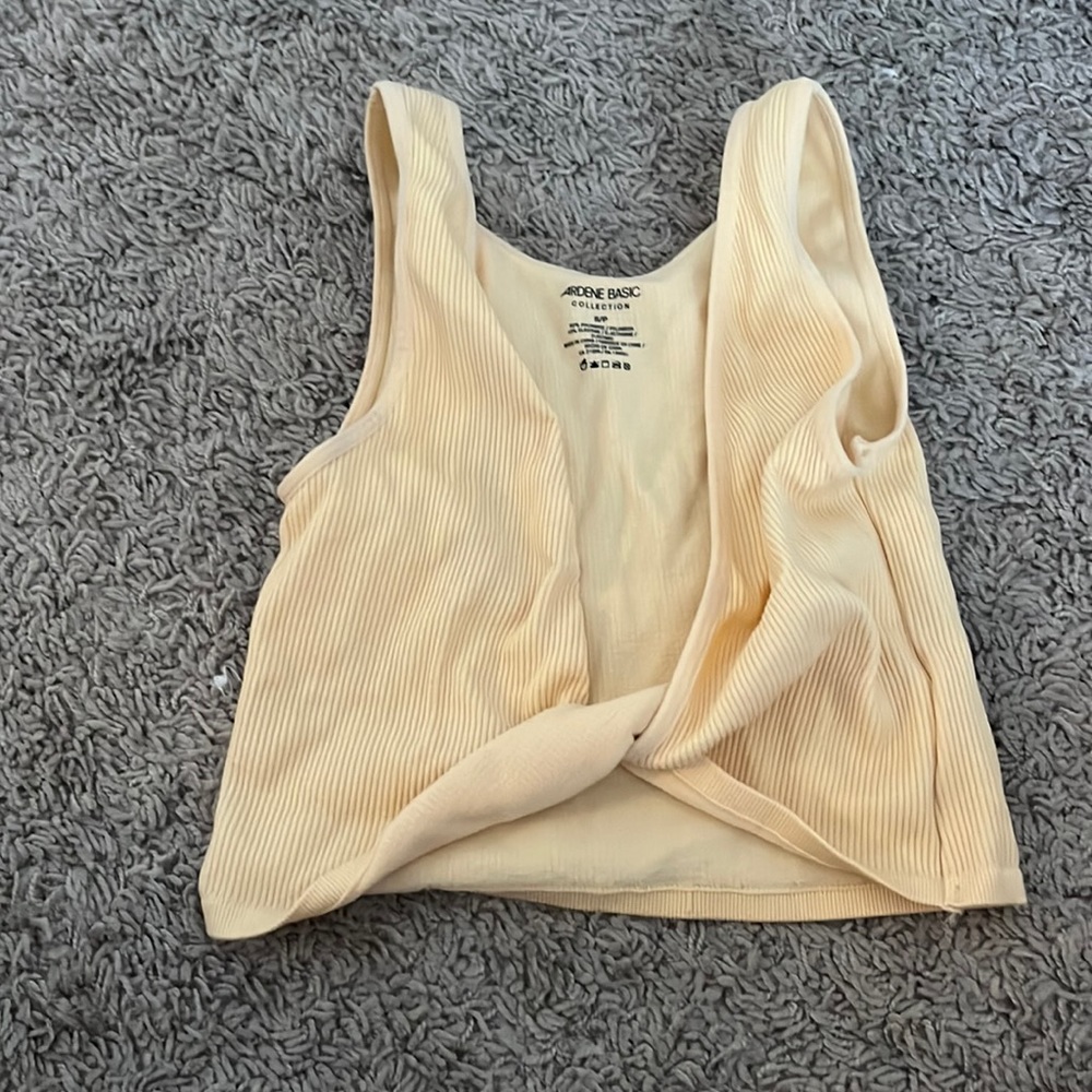 Yellow tied crop top